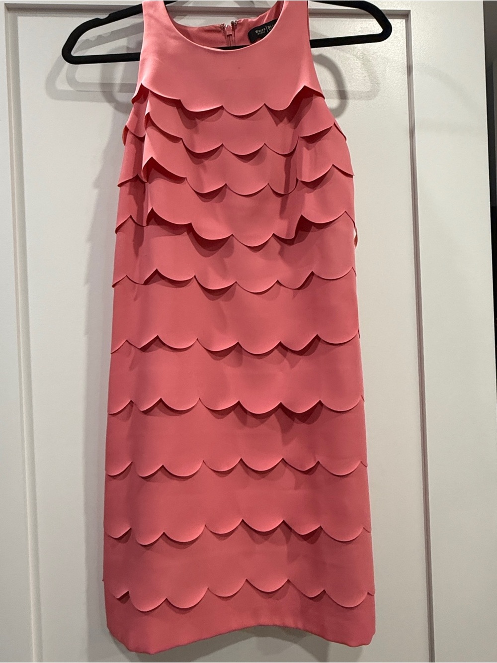 White House Black Market | Coral Pink Scalloped Dress